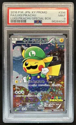 2016 Pokemon XY Promos JP - XY-P Luigi Pikachu #296/XY-P PSA 9 - Image 1