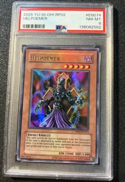 2025 Yu-Gi-Oh! Retro Pack 2 Helpoemer #RP02-EN074 PSA 8 - Image 1