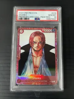 One Piece 2023 Premium Collection Film Red P-016 Shanks PSA 10 Gem English - Image 1