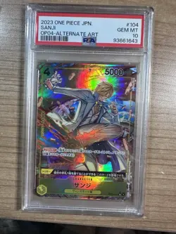 Sanji 2023 One Piece JAPANESE OP04 Alternate Art #104 PSA 10 - Image 1