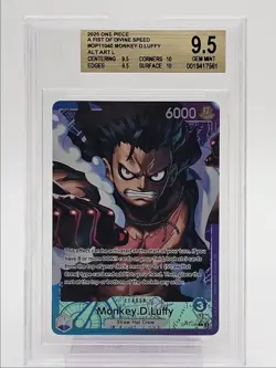MONKEY.D.LUFFY 2025 ONE PIECE FIST OF DIVINE ALT LEADER B #040 BGS 9.5 Q1404 - Image 1