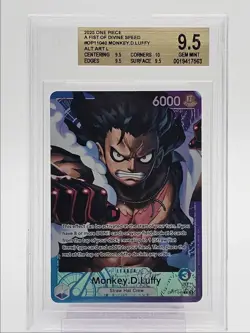 MONKEY.D.LUFFY 2025 ONE PIECE FIST OF DIVINE ALT LEADER A #040 BGS 9.5 Q1404 - Image 1