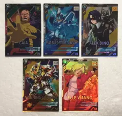 Lot of 5 Japanese Mobile Suit Gundam Arsenal Base Master Rare Card set - Image 1
