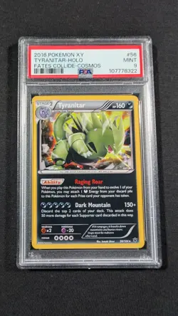 Pokemon Card Holo Tyranitar 56/124 PSA 9 MINT Fates Collide Cosmos - Image 1