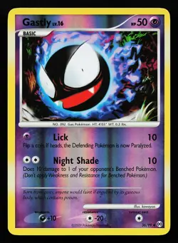 Gastly 36/99 Reverse Holo Arceus Pokemon Card - Image 1