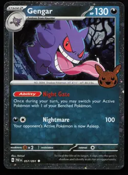 Gengar Cosmos Holo 057/091 Trick or Trade BOOster 2024 Pokemon Card - Image 1