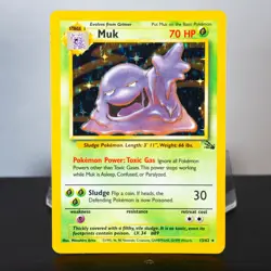 Pokemon Muk TCG Fossil Card 13/62 Holo Unlimited Rare LP Condition - Image 1