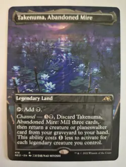 MTG Takenuma, Abandoned Mire Kamigawa Neon Dynasty Card 416, Borderless, Regular - Image 1
