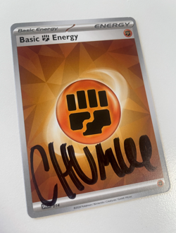 ✅ Pawn Stars Chumlee Signed Pokemon Fighting Energy Card - Autographed Mint - Image 1