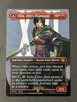Clive Ifrit's Dominant Borderless Showcase Final Fantasy MTG FIN #385 Non-Foil - Image 1