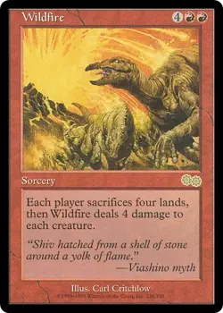 WILDFIRE x1 mtg NM/NM- Urza's Saga 1 Rare - Image 1