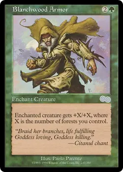 BLANCHWOOD ARMOR x1 mtg NM Urza's Saga 1 Unc - Image 1