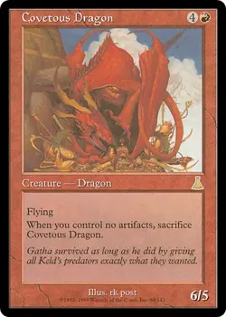 COVETOUS DRAGON x1 mtg NM Urza's Destiny 1 Rare - Image 1