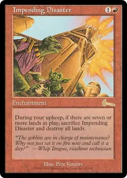 IMPENDING DISASTER x1 mtg NM/NM- Urza's Legacy 1 Rare - Image 1