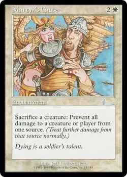 MARTYR'S CAUSE x1 mtg NM/NM- Urza's Legacy 1 Unc UNPLAYED - Image 1