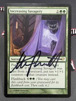 MTG Increasing Savagery- Signed -Dark Ascension Magic the Gathering Card #120 - Image 1