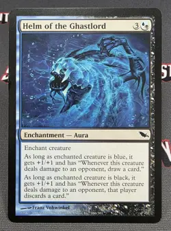 MTG Helm of the Ghastlord- DAMAGED -Shadowmoor Magic the Gathering Card #166 - Image 1