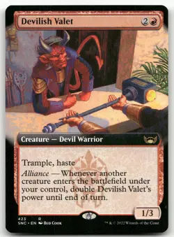 Devilish Valet (Extended Art) #423 (NM) Streets New Capenna SNC Magic MTG - Image 1