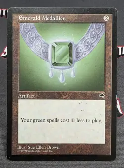 MTG Emerald Medallion- DAMAGED -Tempest Magic the Gathering Card #283 - Image 1