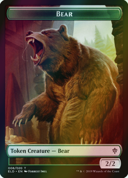 MTG Bear Full Art Foil ** Throne of Eldraine Tokens ** English (NM) - Image 1