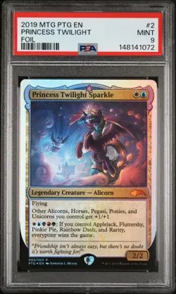 2019 MTG PONIES: THE GALLOPING FOIL #2 PRINCESS TWILIGHT SPARKLE PSA 9 - Image 1