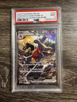 Pokemon Cynthia's Garchomp ex Special Illustration Rare Holo PSA 9 #232/182 - Image 1