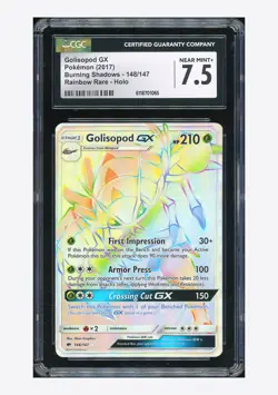 Pokemon CGC 7.5 Golisopod GX Secret Rare 2017 148/147 Burning Shadows English - Image 1