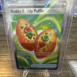 Pokemon Buddy-Buddy Poffin Trainer Ultra Rare Holo 167/132 Me01: Mega Evolution - Image 1