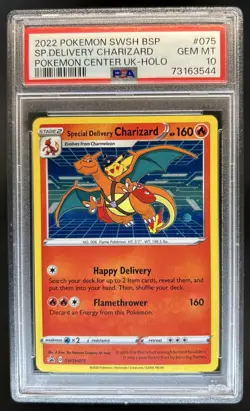 2022 Pokemon SWSH Black Star Promos Special Delivery Charizard #SWSH075 PSA 10 - Image 1