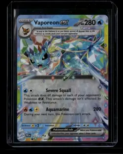 2025 Pokemon Prize Pack Series 7 Vaporeon ex Prismatic Evolutions Holo Rare - Image 1