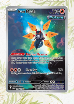 Pokemon TCG - Iron Moth 187/182 Holo Illustration Rare Paradox Rift NM - Image 1