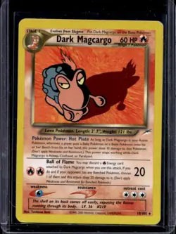 2002 Pokemon Neo Destiny Dark Magcargo #18/105 - Image 1