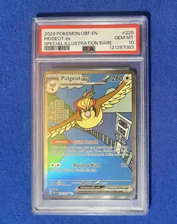 2023 Pokemon OBF EN Pidgeot ex SPECIAL ILLUSTRATION RARE FULL ART #225 PSA 10 - Image 1
