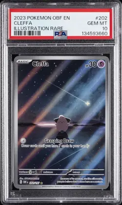 2023 POKEMON OBF EN-OBSIDIAN FLAMES ILLUSTRATION RARE #202 CLEFFA PSA 10 - Image 1