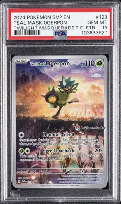 2024 POKEMON TWILIGHT MASQUERADE POKEMON CENTER ETB TEAL MASK OGERPON PSA 10 - Image 1