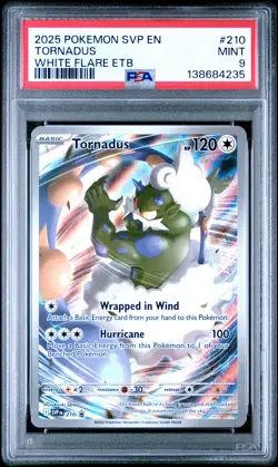 2025 POKEMON WHITE FLARE ELITE TRAINER BOX #210 TORNADUS PSA 9 - Image 1