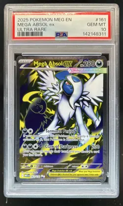 2025 Pokemon Mega Evolution Absol ex Ultra Rare #161/132 PSA 10 GEM MINT - Image 1