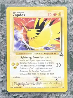 Pokemon Zapdos #23 Black Star Promo 2000 WOTC Movie Card LP/MP Vintage - Image 1