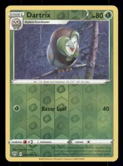 Dartrix SWSH03: Darkness Ablaze #012/189 Uncommon Reverse Holo Pokemon LP - Image 1