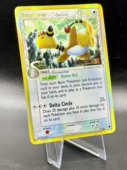Ampharos δ Species 1/101 Stamped Pokemon EX Dragon Frontiers Reverse Holo LP/MP - Image 1