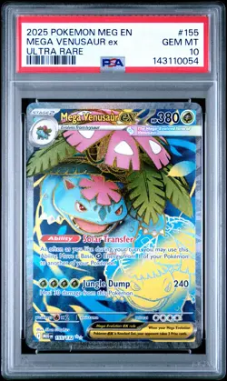 2025 POKEMON MEG EN-MEGA EVOLUTION ULTRA RARE #155 MEGA VENUSAUR EX PSA 10 - Image 1