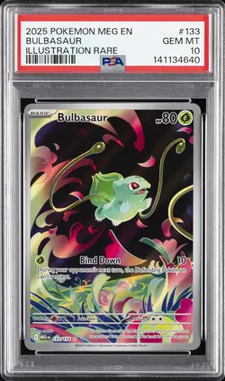 2025 POKEMON MEG EN-MEGA EVOLUTION ILLUSTRATION RARE #133 BULBASAUR PSA 10 - Image 1