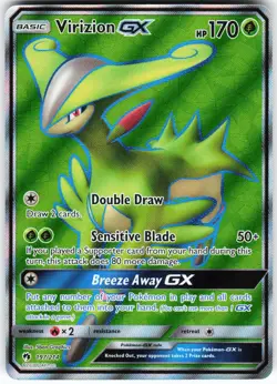 Virizion GX (Full Art) 197/214 Pokemon SM - Lost Thunder Holo Ultra Rare NM - Image 1