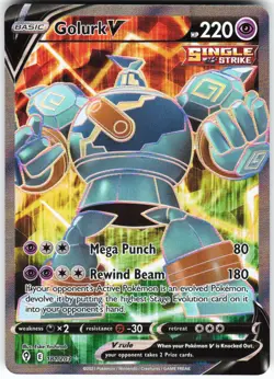 Golurk V (Full Art) 181/203 Pokemon SWSH07: Evolving Skies Ultra Rare NM - Image 1
