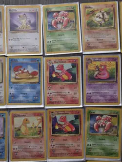 Pokemon Lot of 35 Base Set Cards 1999 Wizards Great VINTAGE Pikachu Meowth Rares - Image 3