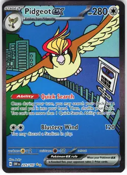 Pidgeot ex 225/197 Pokemon SV03: Obsidian Flames Special Illustration Rare NM - Image 1