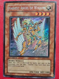1x Yu-Gi-Oh! Harvest Angel Of Wisdom - STON-EN063 - Secret Rare - 1st Ed - NM - Image 1