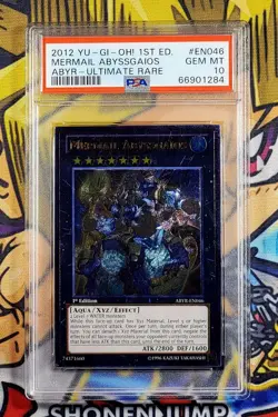 Yu-Gi-Oh! MERMAIL ABYSSGAIOS 1st Ed ABYR-EN046 PSA 10 Ultimate Rare GEM MINT - Image 1
