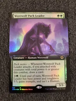 Magic The Gathering MTG - Werewolf Pack Leader (Extended Art) Foil - AFR - Image 1