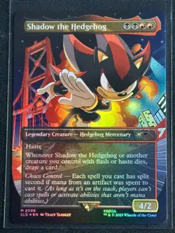 Magic the Gathering MTG Sonic Secret Lair Shadow the Hedgehog Rainbow Foil SP - Image 1